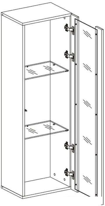 Шкаф-пенал НК-Мебель Point Тип-21 (белый/белый глянец)