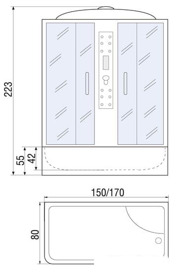 Душевая кабина River Wisla 170/80/55 МТ