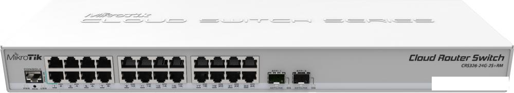 Управляемый коммутатор 3-го уровня Mikrotik CRS326-24G-2S+RM