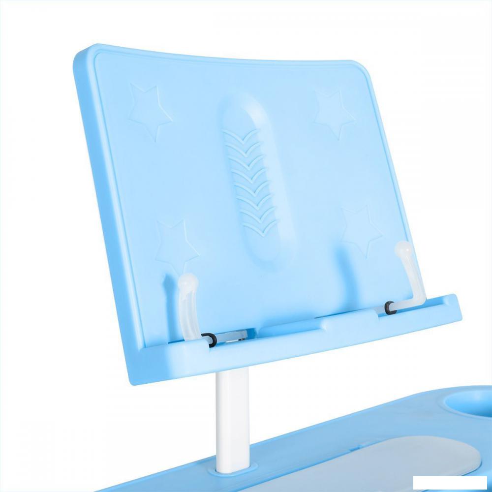 Парта Anatomica Avgusta + стул + выдвижной ящик + подставка (белый/голубой)