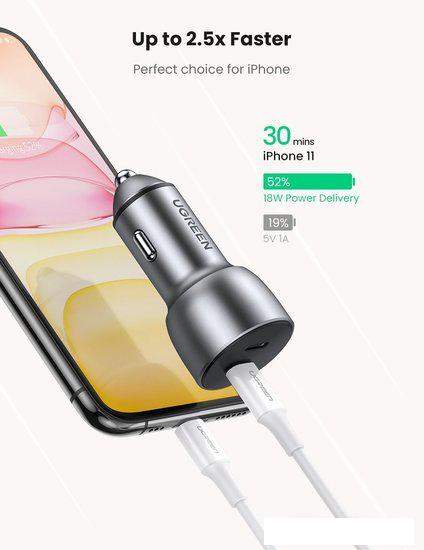 Автомобильное зарядное Ugreen CD213 70594