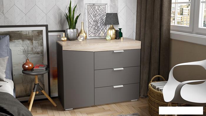 Комоды, тумбы Трия Тип 1 (дуб сонома/графит серый)