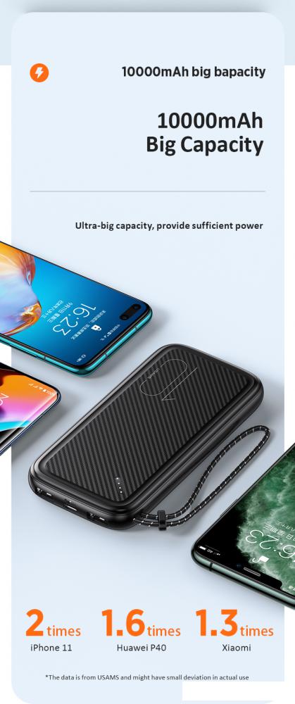 Портативные зарядные устройства Usams US-CD150 PB56 10000mAh (черный)
