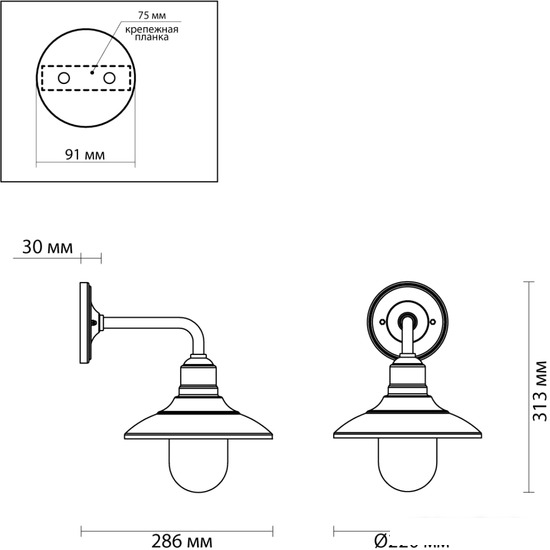 Уличный настенный светильник Odeon Light Campa 4965/1W