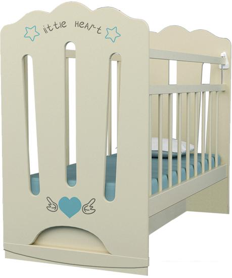 Детские кроватки VDK Little Heart колесо-качалка с маятником (слоновая кость)