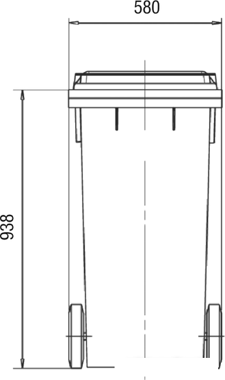 Мусорки, урны, контейнеры для мусора ESE 240 л (красный)