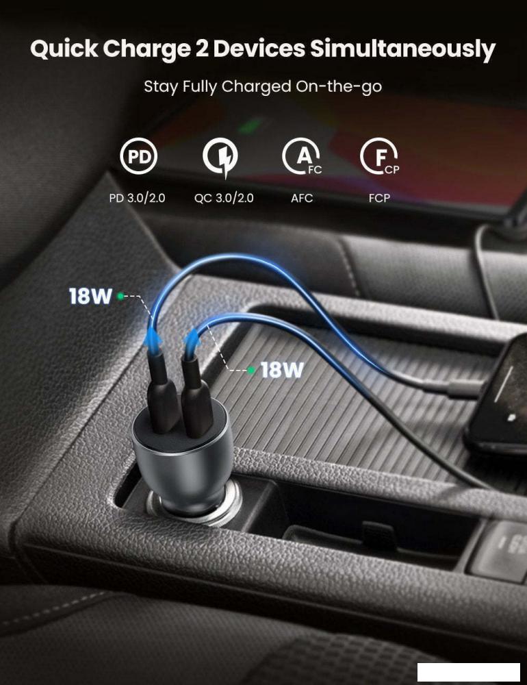 Автомобильное зарядное Ugreen CD213 70594 Автомобильное зарядное Ugreen CD213 70594