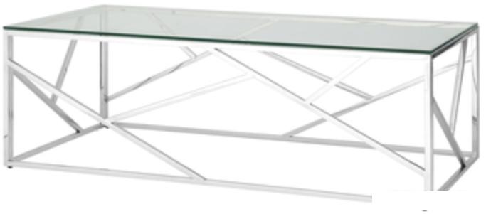 Журнальные столики и столы-трансформеры Stool Group Арт Деко 120x60 ECT-015 (прозрачное стекло/сталь серебристый)