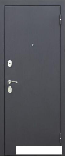 Металлическая дверь ЮрСталь Гарда 205x96 8мм (черный муар/белый ясень, правый)