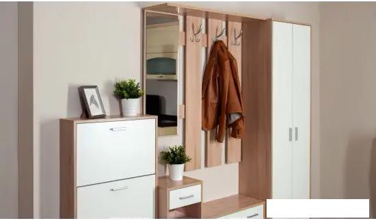 Стенка Империал Интер в прихожую (дуб сонома/белый)