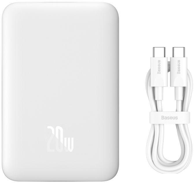 Внешний аккумулятор Baseus Magnetic Mini Air Wireless Fast Charge Power Bank 20W 10000mAh (белый)