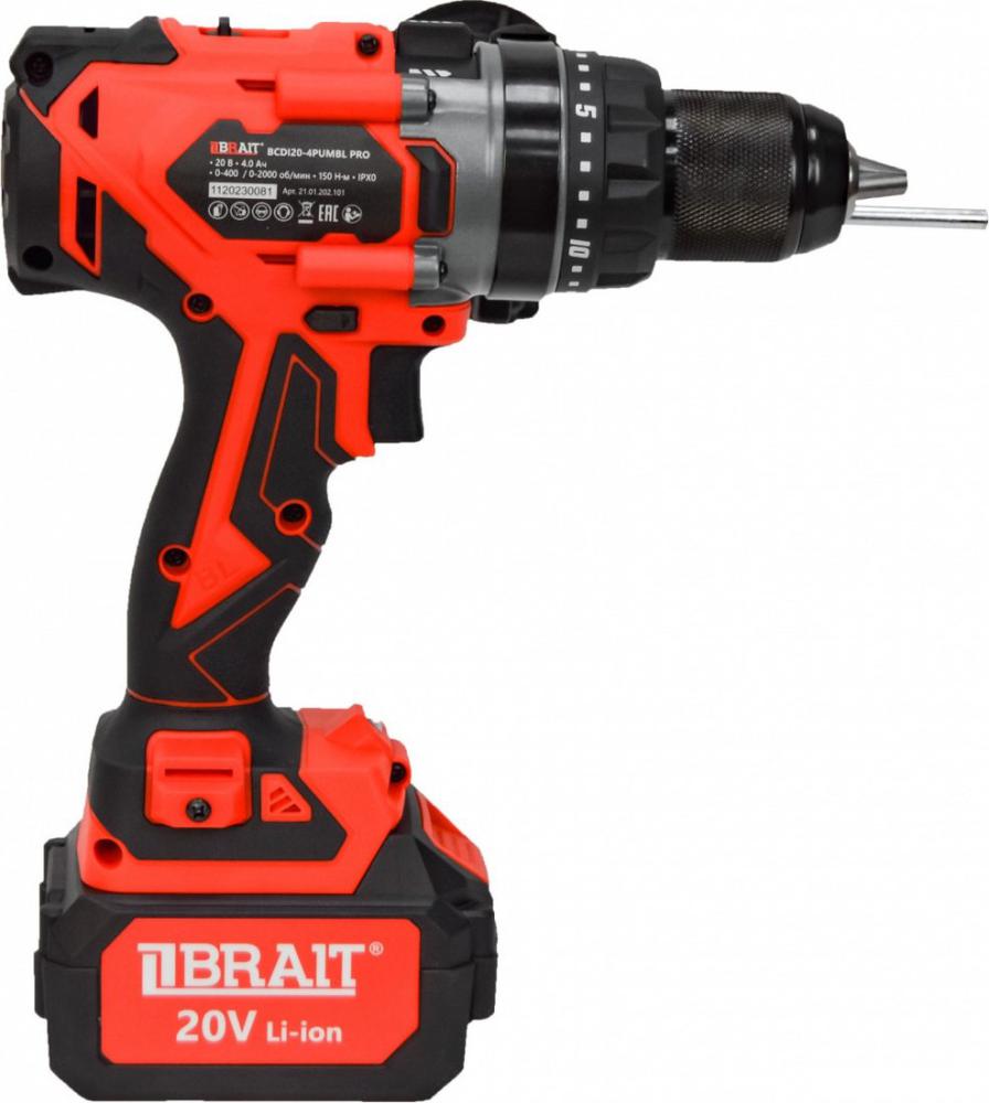 Шуруповерты, гайковерты, электроотвертки Brait BCDI20-4PUMBL PRO (с 1-м АКБ, кейс)
