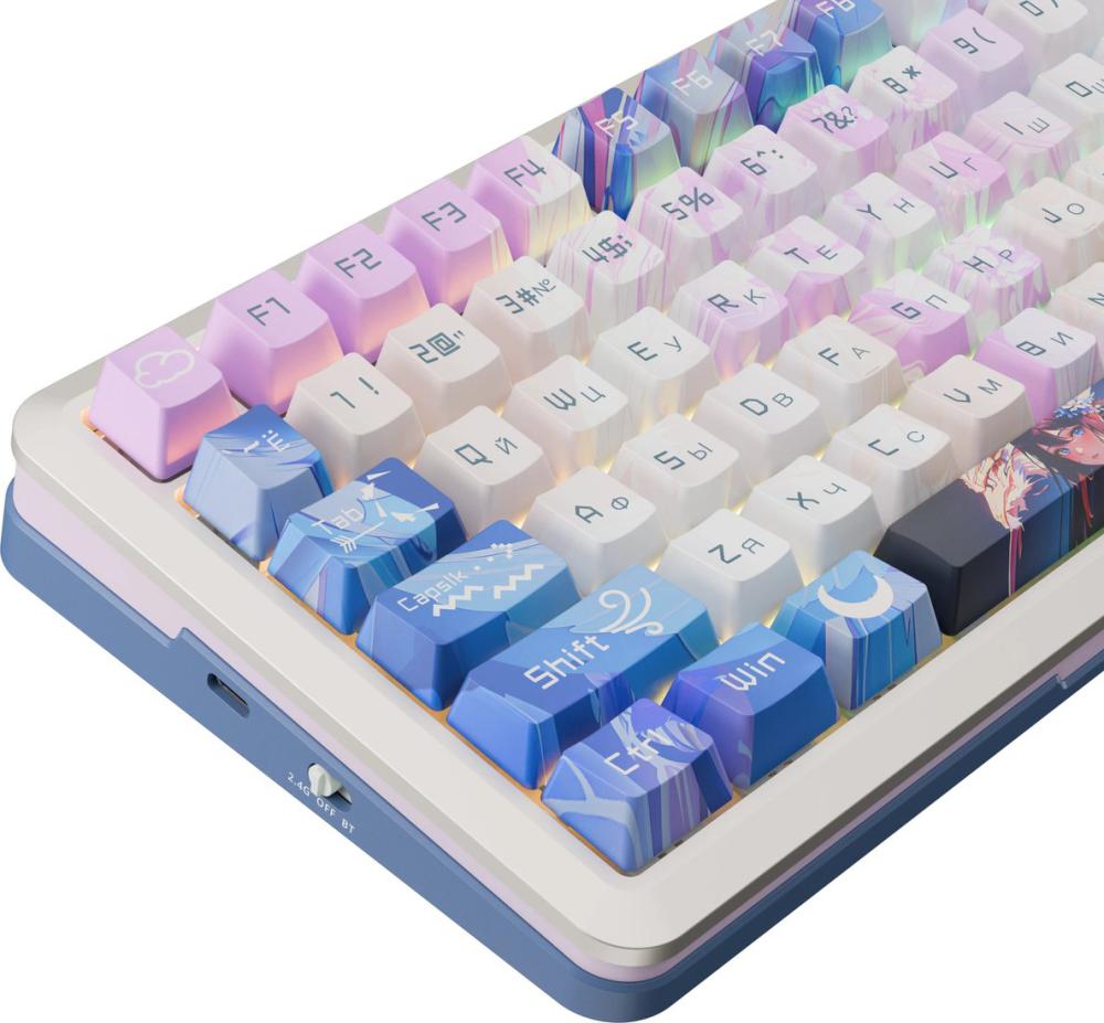 Клавиатура Redragon Flekact Pro (белый/сиреневый/синий)