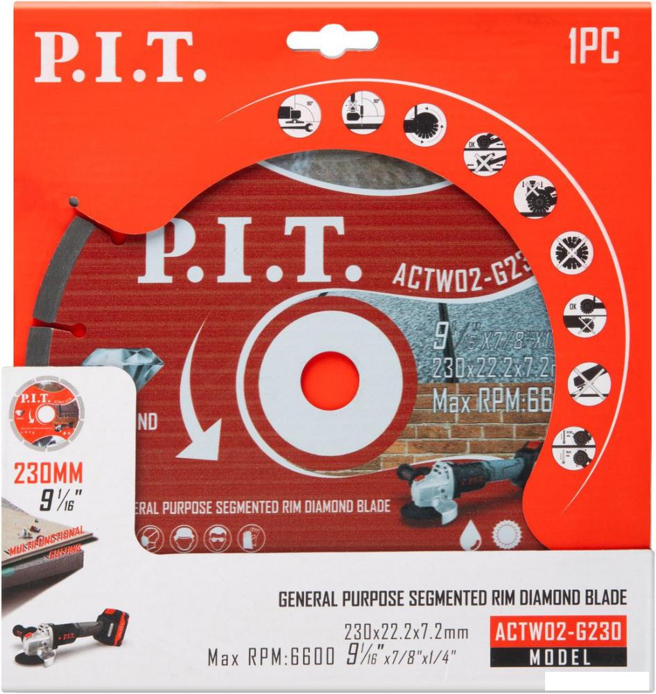 Отрезной диск алмазный  P.I.T. ACTW02-G230