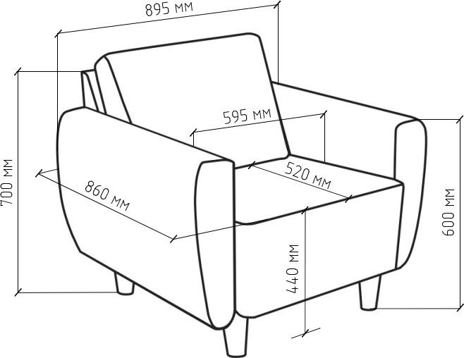 Интерьерное кресло Mio Tesoro Тулисия (Twist 20 Dark Grey)