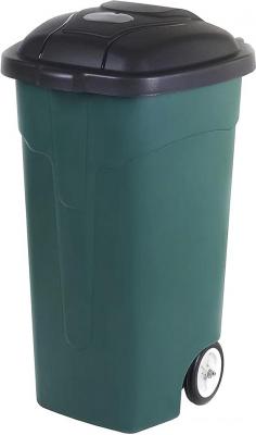 Мусорки, урны, контейнеры для мусора Эльфпласт EP424 на колесах 105 л (темно-зеленый/черный)