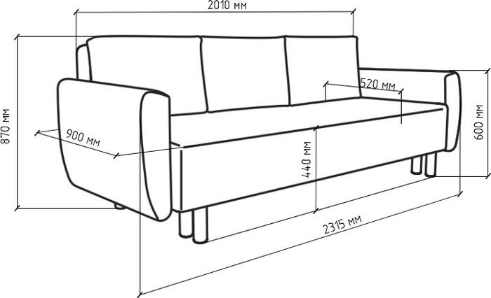 Диваны Mio Tesoro Тулисия SB3 (Pastel Blue)