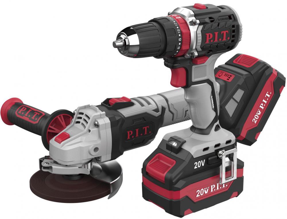 P.I.T. P0001-02 (шуруповерт, болгарка, 2 АКБ, кейс)