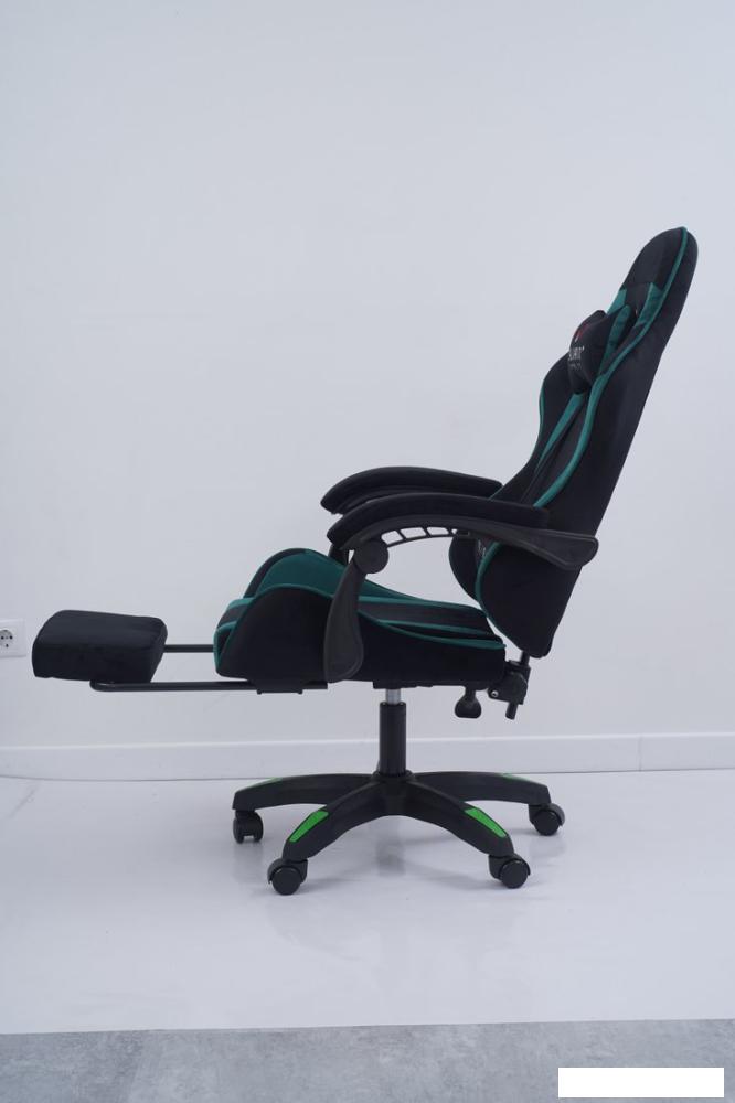 Игровое (геймерское) кресло Calviano 1584 (велюр, черный/зеленый)