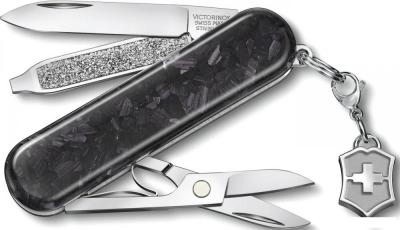 Мультитул Victorinox Classic Brilliant Carbon 0.6221.90 (черный/серебристый)