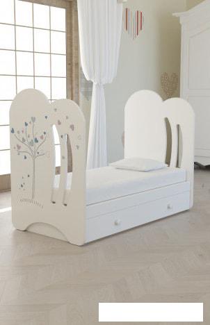 Классическая детская кроватка VDK Wind Tree маятник с ящиком (белый)