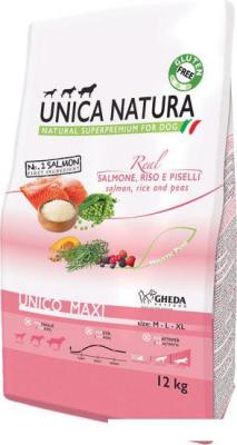 Сухой корм для собак Unica Natura Unico Maxi с лососем, рисом и горохом 12 кг