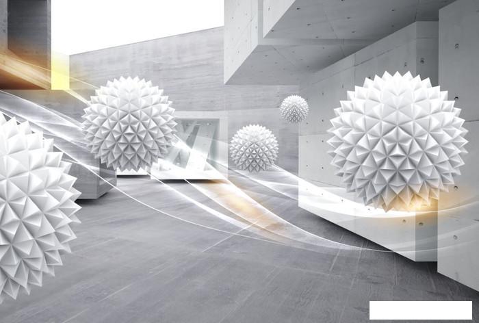 Обои ФабрикаФресок 3D Шары и бетонные стены 864270 (400x270)