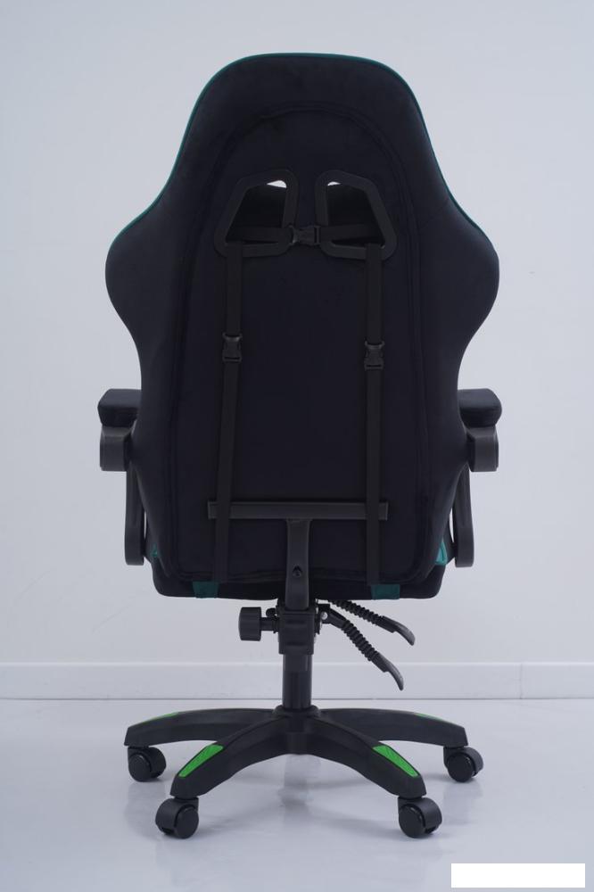 Игровое (геймерское) кресло Calviano 1584 (велюр, черный/зеленый)