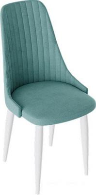 Стул Трия Франк исп.2 ДП2-30 конус (белый матовый/микровелюр аквамарин)