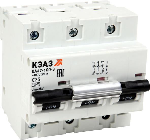 Выключатель автоматический КЭАЗ ВА47-100-3C80-УХЛ3 (10кА) 318145