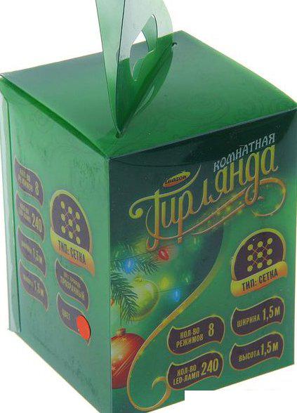 Гирлянда световая сетка Luazon Led-240 (1.5x1.5 м, красный) [1080499]