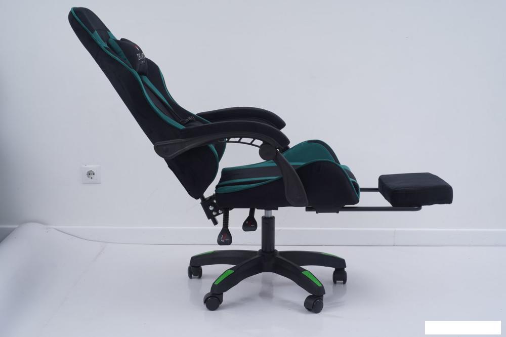 Игровое (геймерское) кресло Calviano 1584 (велюр, черный/зеленый)