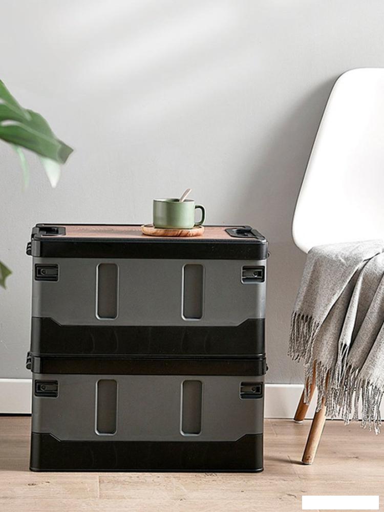 Ящики, корзины, органайзеры Happy Home складной усиленный со столиком HH-006 60 л (черный)