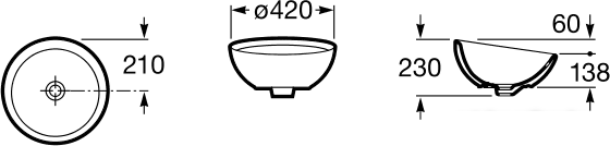Умывальник Roca Bol 42x42 (327876000)