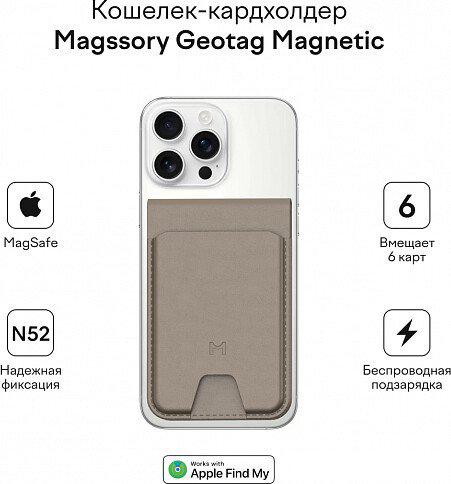 Кредитница Magssory Geotag Magnetic Latte ACL003l