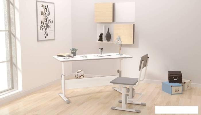 Парта Polini Kids City D2 (без стула, белый/серый)