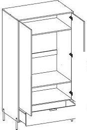 Шкафы Black Red White Paloma SZF2D1S (дымчатый зеленый)