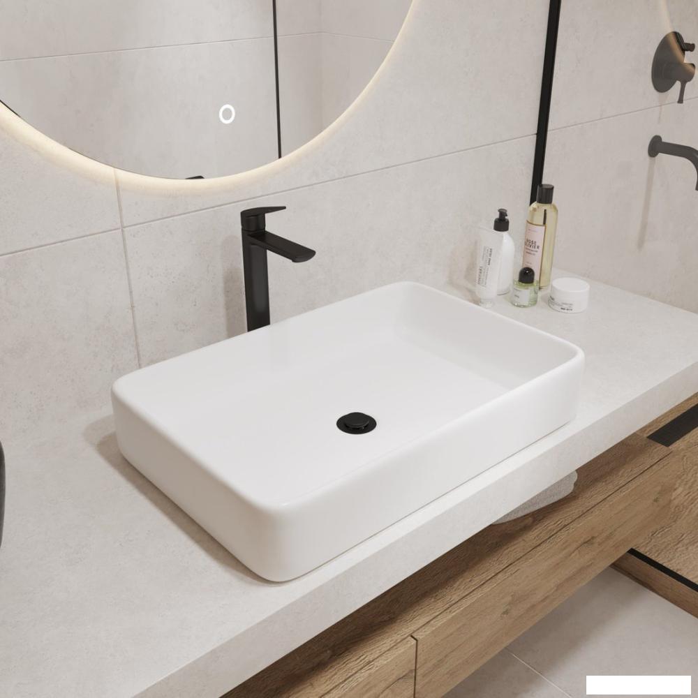 Умывальник Lauter 21842 + клапан 21190W + сифон 21635W (белый матовый)