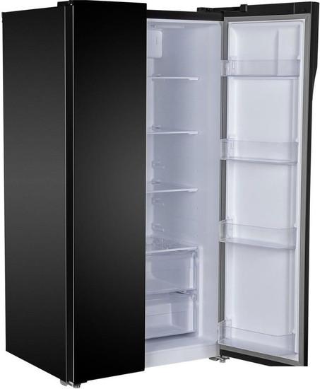 Холодильник side by side Hyundai CS6503FV (черное стекло)