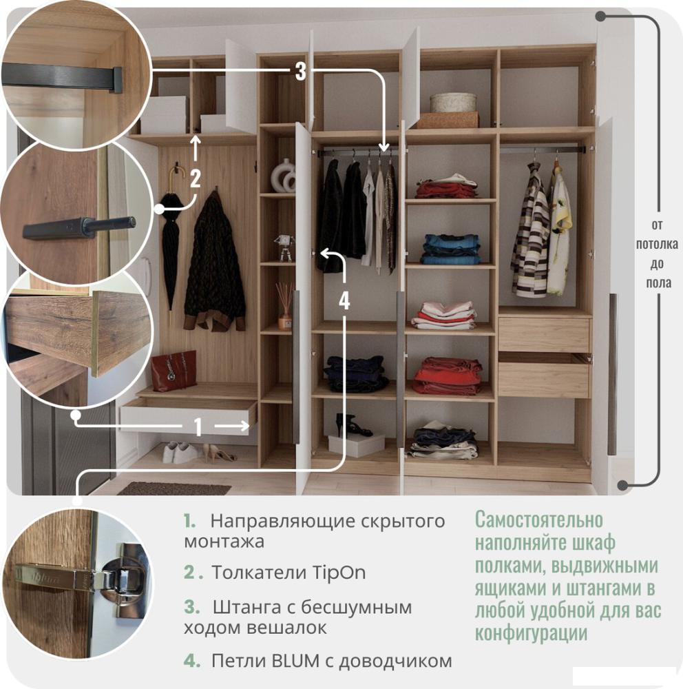 Шкаф распашной Рэйгрупп Рэй S262-В14-3-WKW В14-3 (дуб веллингтон/кобальт)