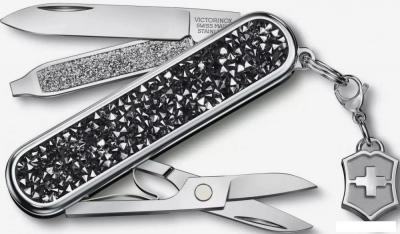 Мультитул Victorinox Classic Brilliant Crystal (черный/серебристый)
