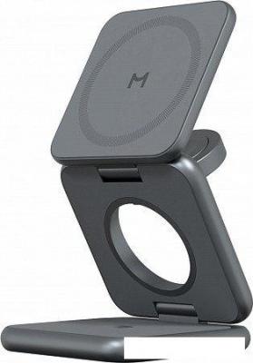 Беспроводное зарядное Magssory Fold Pro 3 в 1 WCH063 (темно-серый)