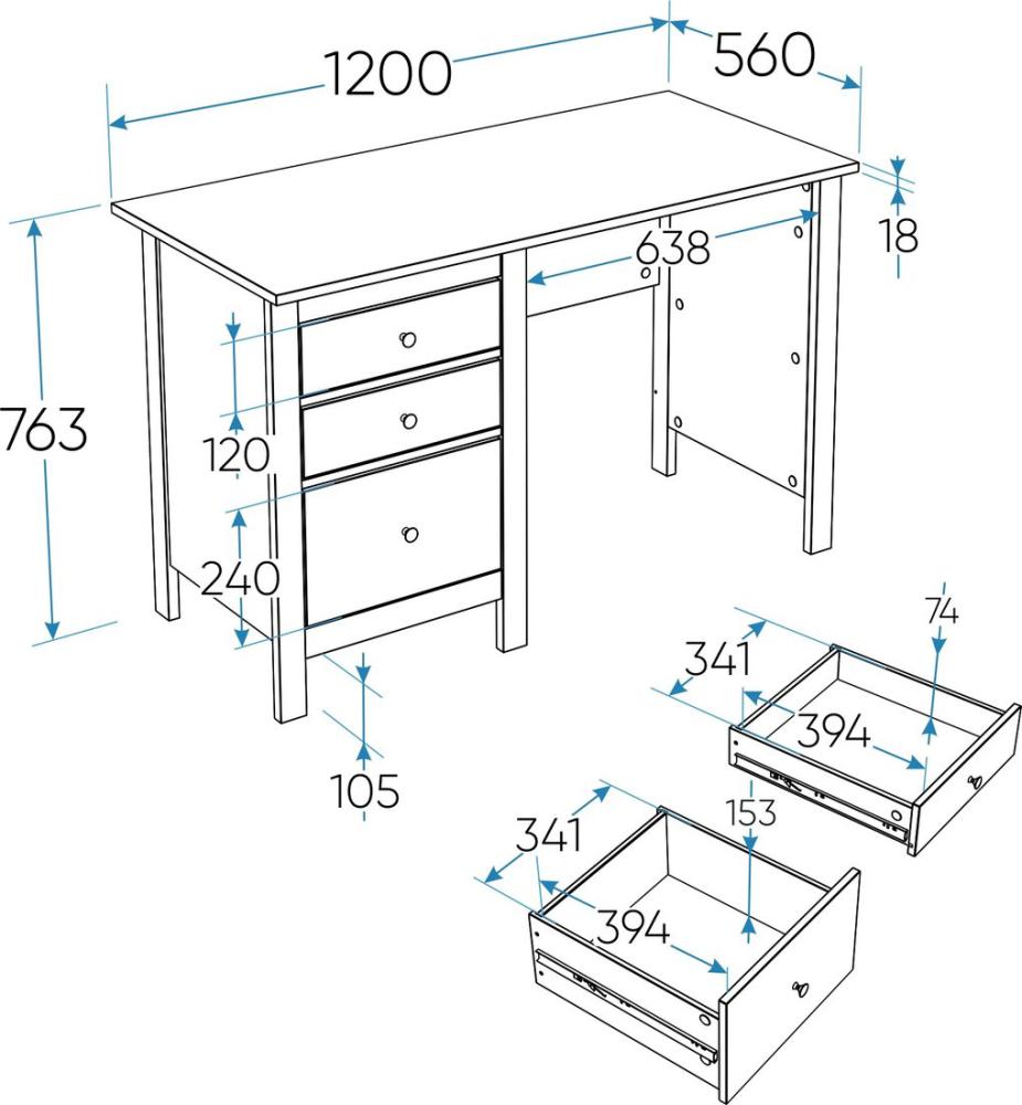 Офисный стол Mio Tesoro Сага 120x56 2.08.06.160.4 (серый)