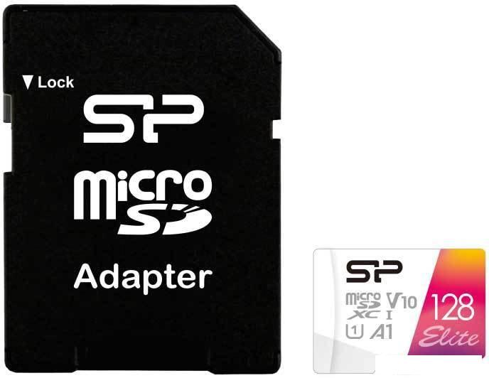Карта памяти Silicon-Power Elite microSDXC SP128GBSTXBV1V20SP 128GB (с адаптером) Карта памяти Silicon-Power Elite microSDXC SP128GBSTXBV1V20SP 128GB (с адаптером)