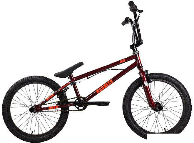 Велосипеды Stark Madness BMX 3 2025 (бордовый/оранжевый/черный)