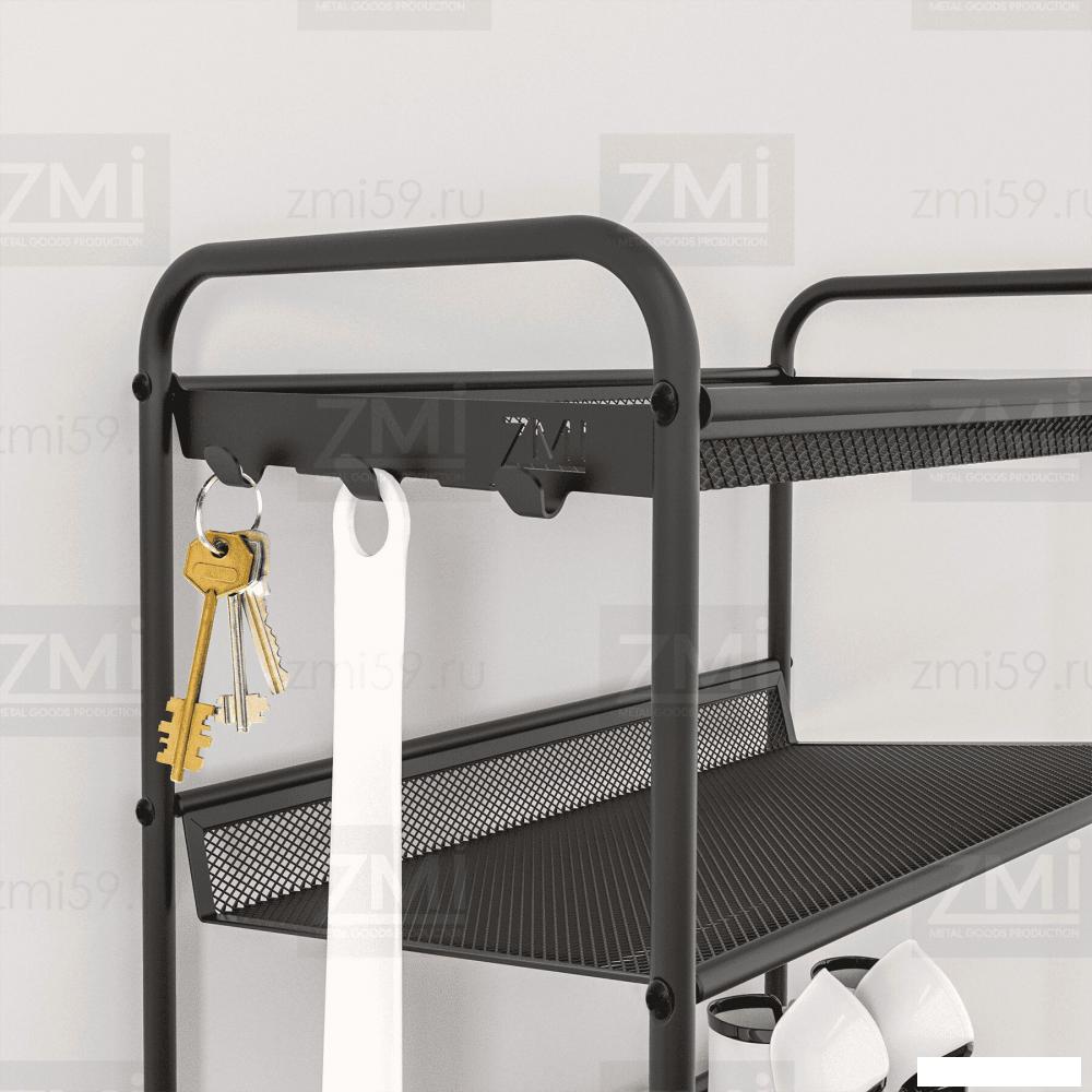 Банкетки, тумбы и полки для обуви ЗМИ Женева 25 ПДО Ж25 (черный)