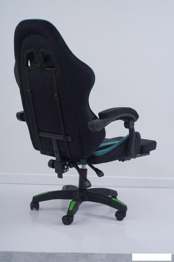 Игровое (геймерское) кресло Calviano 1584 (велюр, черный/зеленый)