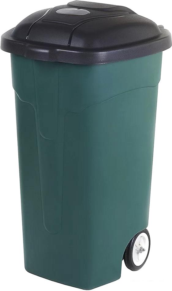Мусорки, урны, контейнеры для мусора Эльфпласт EP424 на колесах 105 л (темно-зеленый/черный)