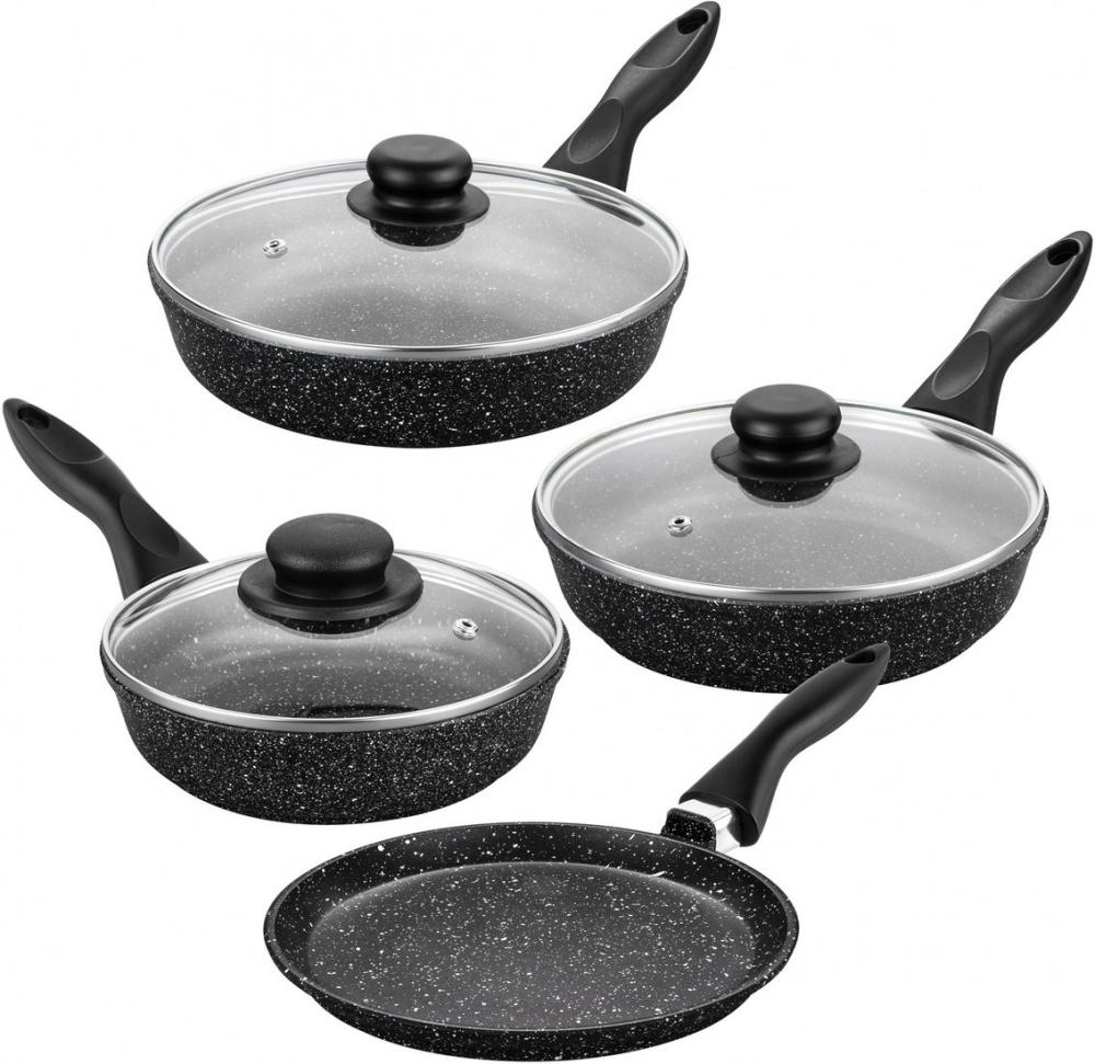 Сковороды Elan Gallery Гармония вкуса 120112+4 (черный мрамор)