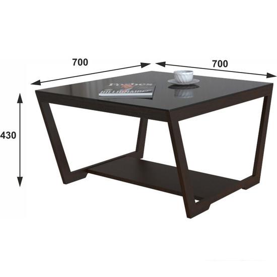 Журнальные столики и столы-трансформеры Мебелик BeautyStyle 1 (венге/стекло черное)